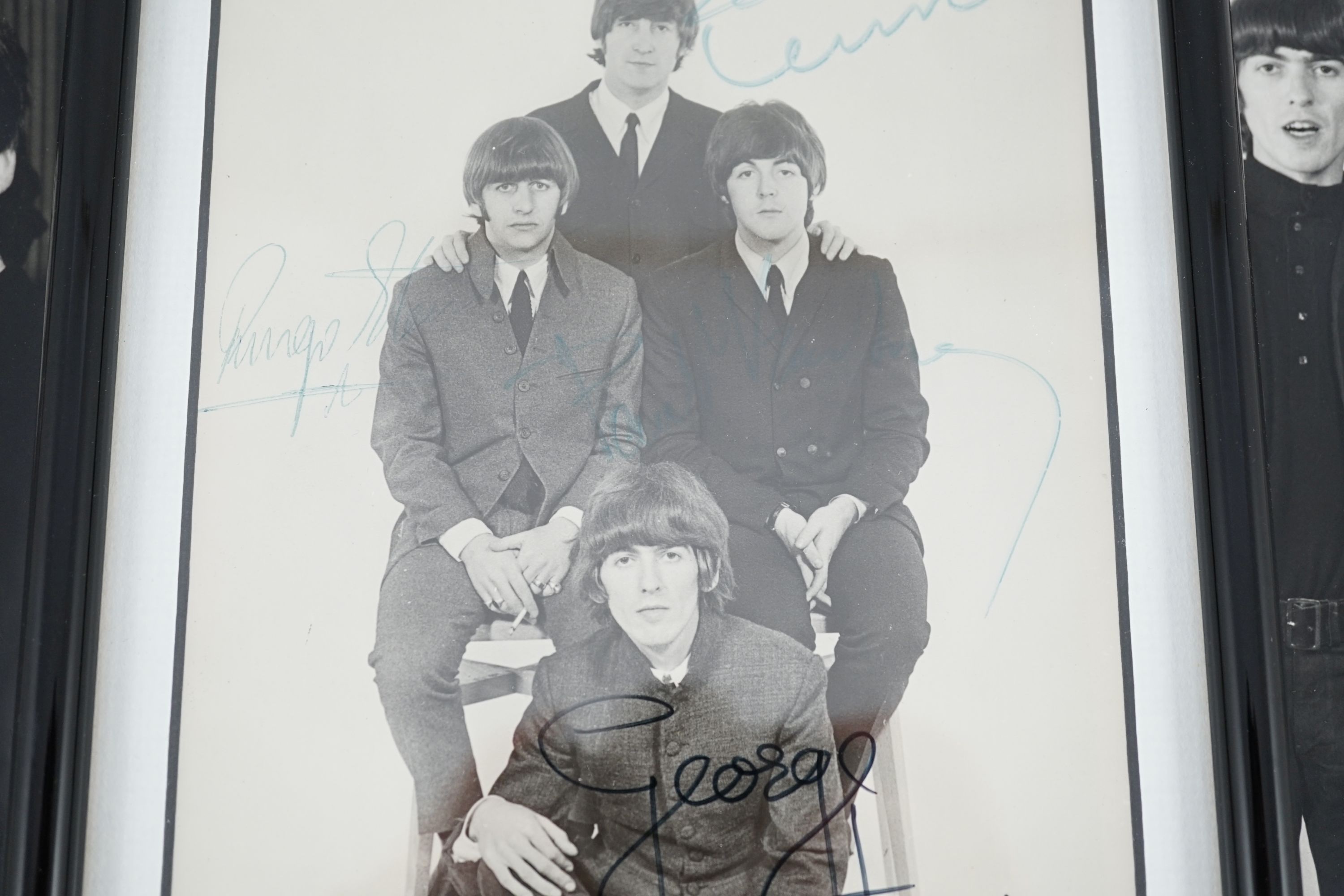 An autographed Beatles photograph and four related photographs of the Beatles with Peter Aldersley Autographed photo 19.5 x 14.5cm.